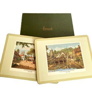 1970s Harrods Pimpernel English Villages Deluxe Place Mats Set Of 6 Vintage